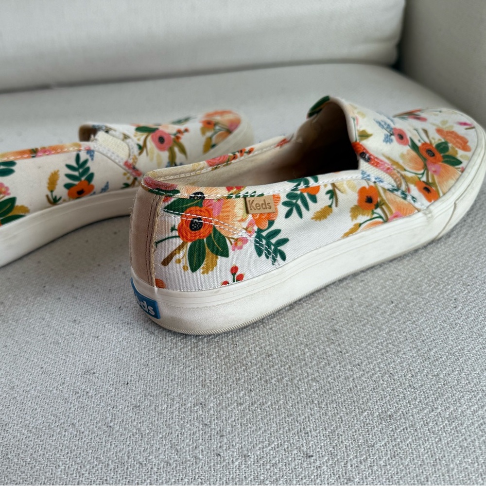 Keds x Rifle Paper Champion Sneakers Shoes slipon 9.5 Floral Flowers